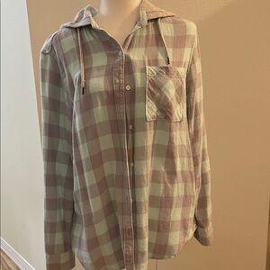 Aeropostale Plaid Hooded Woman’s Flannel jacket